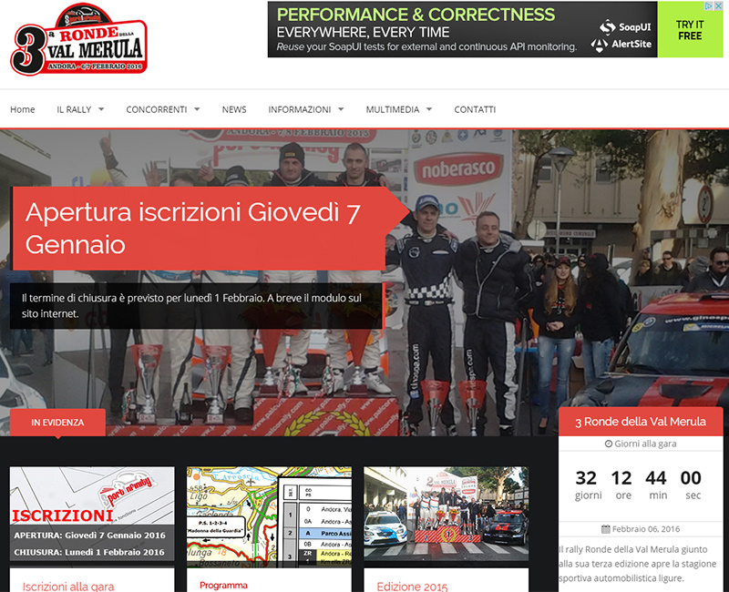Sito web dedicato al rally Ronde della Val Merula - Andora.<br><a href=http://www.sportinfinity.it target=_blank>www.sportinfinity.it</a>